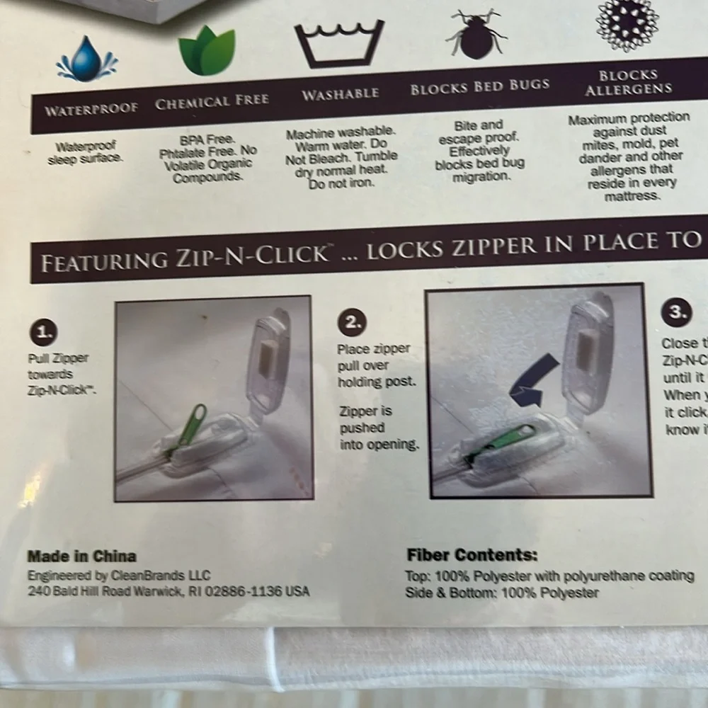 Clean Rest Luxury Healthy Waterproof Mattress Encasement Protector Size Twin